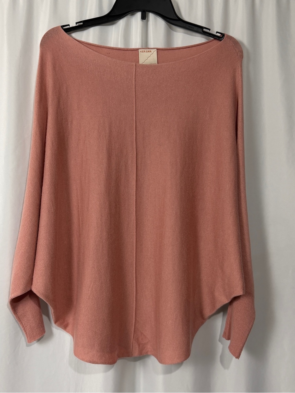 Kerisma Knits Ryu Dolman Top Small Mauve Pink Fine Rib Knit Sweater Sz S